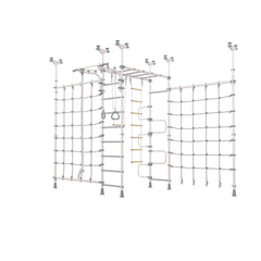 Cosmo - Indoor Climbing Playset with Double Monkey Bars and 2 Spider Nets
