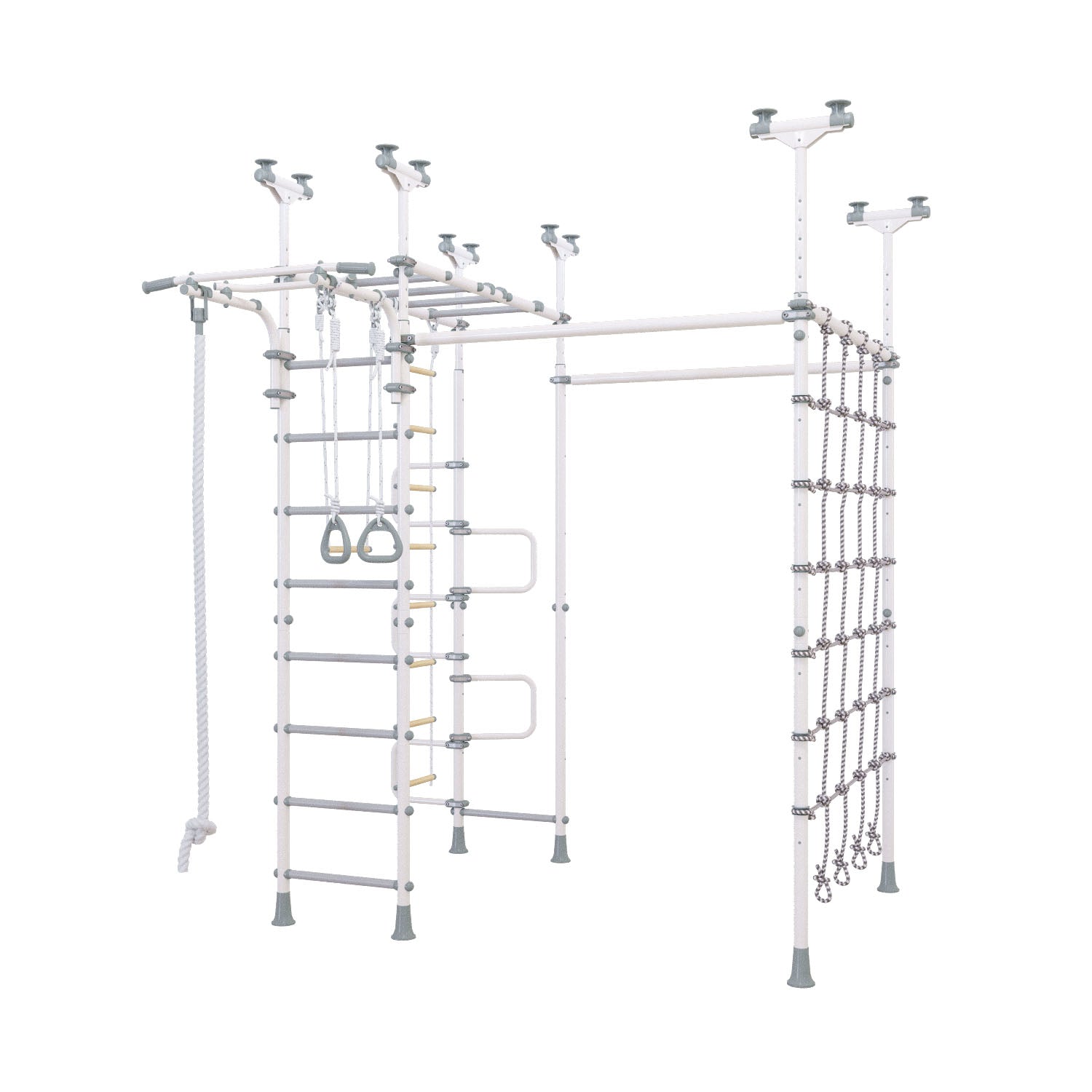 Jupiter Plus - Indoor Climbing Playset with Double Monkey Bars and Spider Net