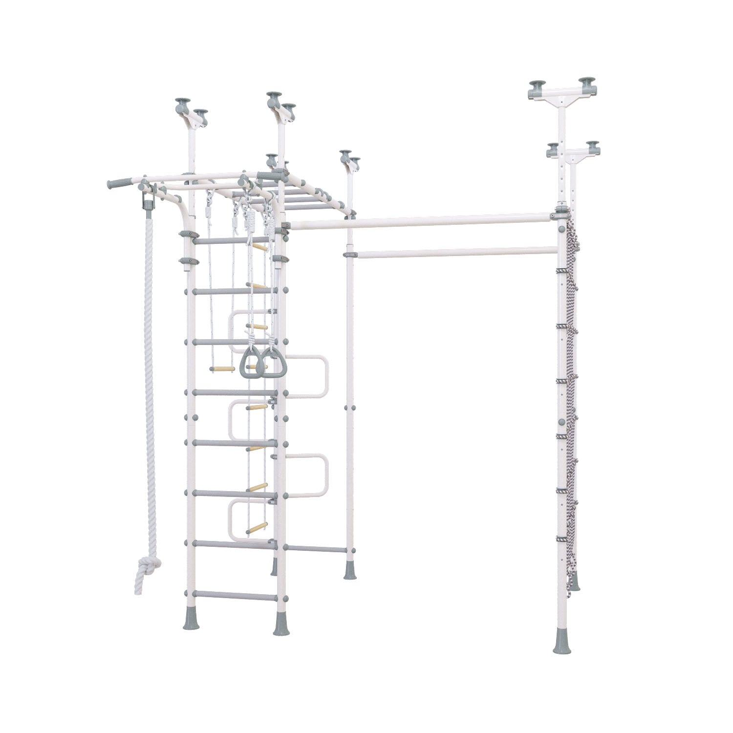 Jupiter Plus - Indoor Climbing Playset with Double Monkey Bars and Spider Net