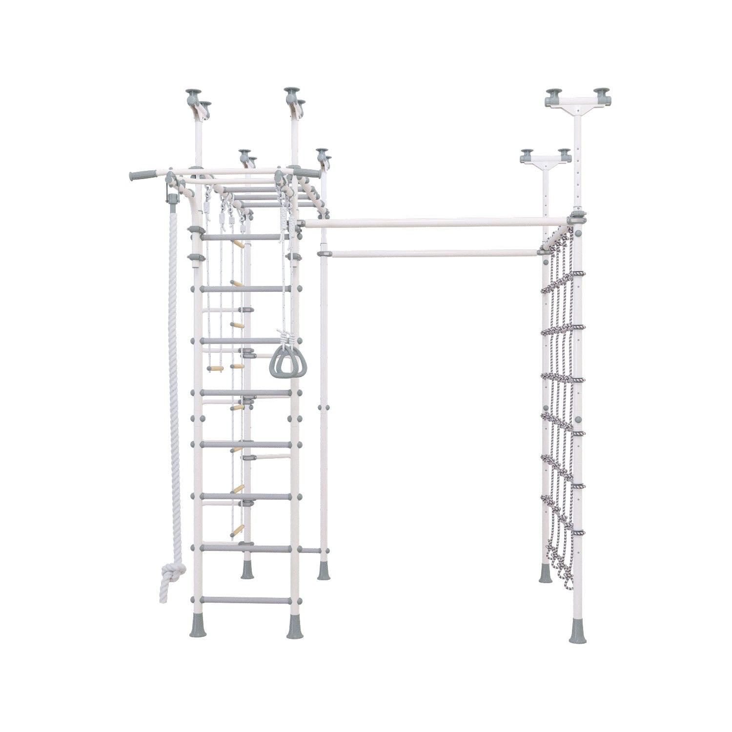 Jupiter Plus - Indoor Climbing Playset with Double Monkey Bars and Spider Net