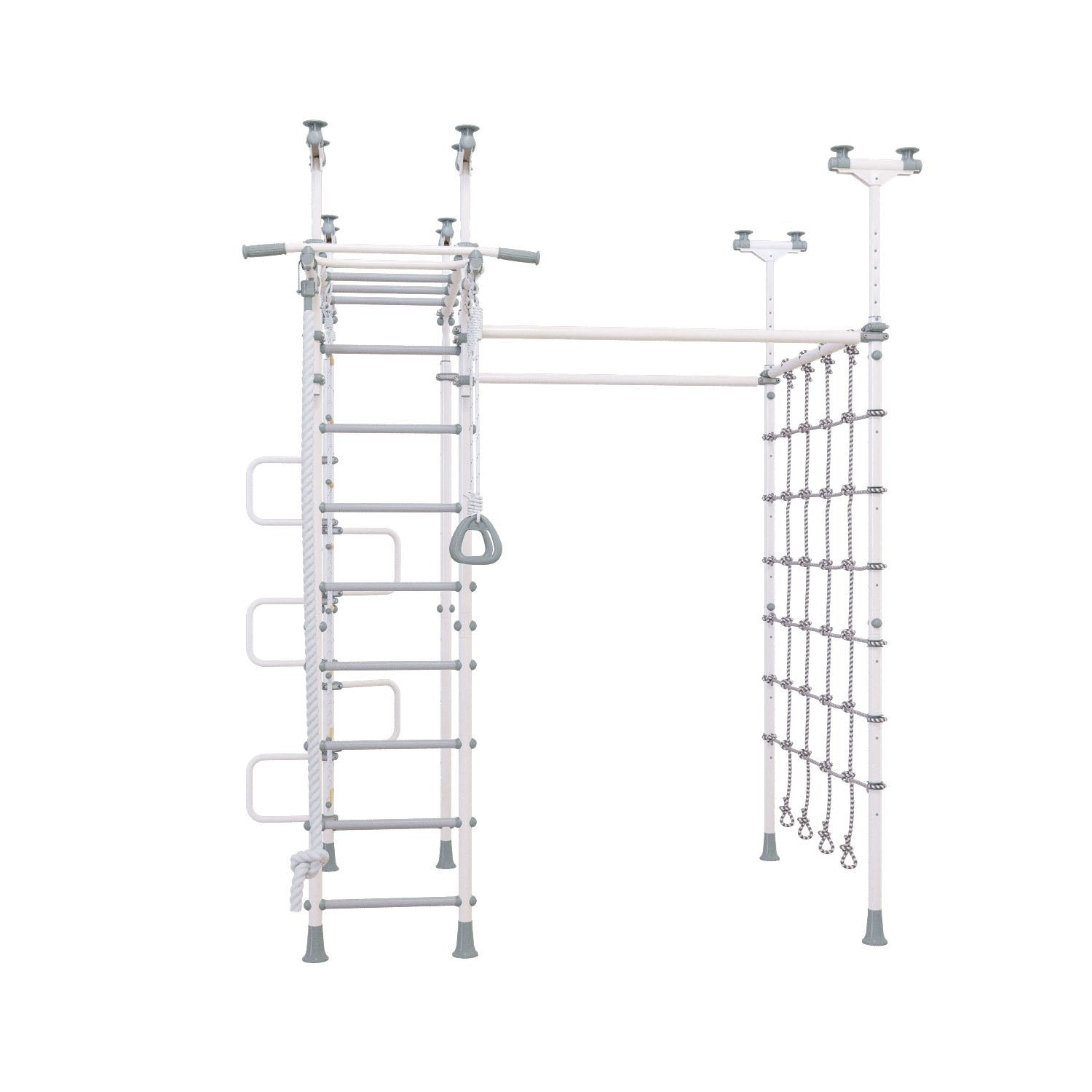 Jupiter Plus - Indoor Climbing Playset with Double Monkey Bars and Spider Net