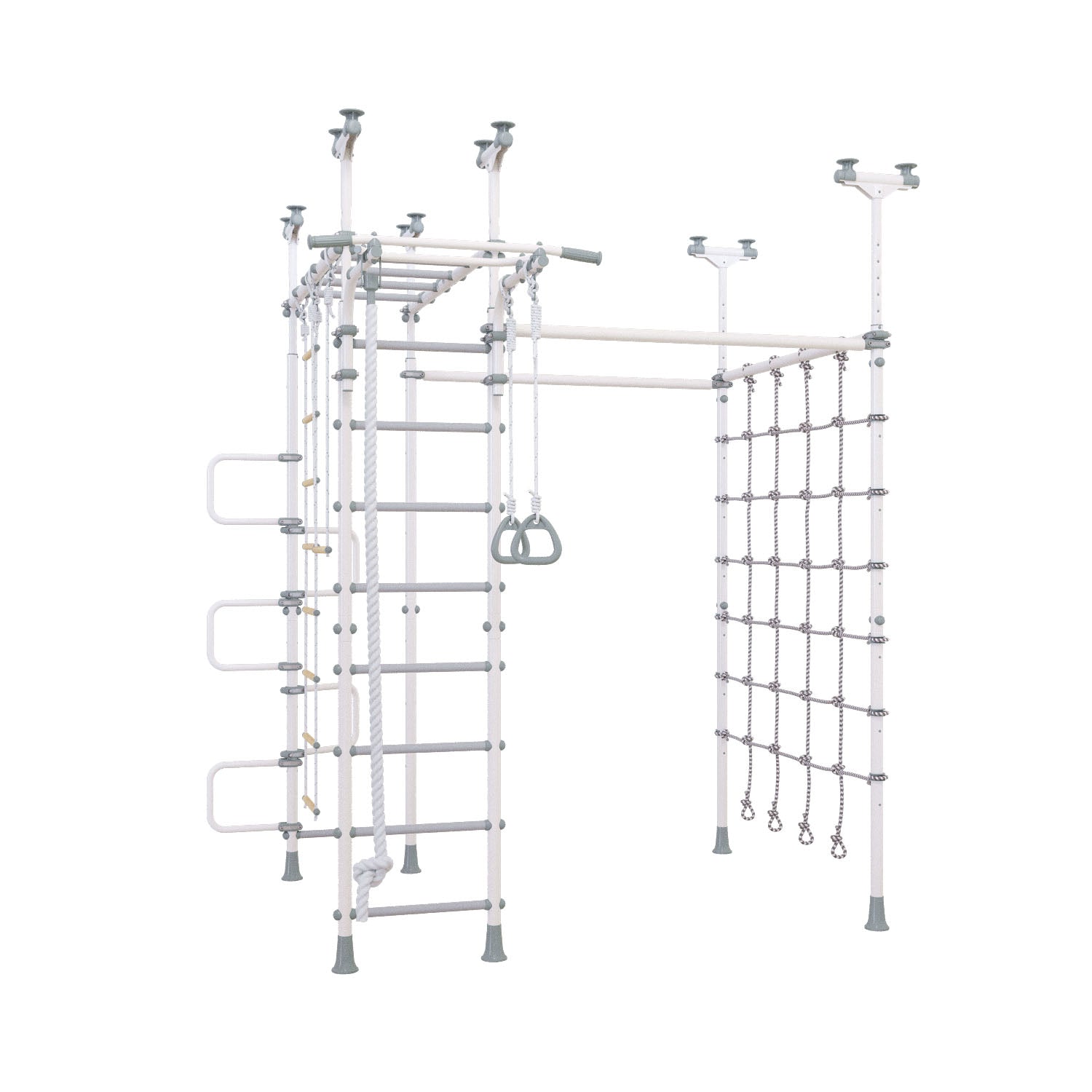 Jupiter Plus - Indoor Climbing Playset with Double Monkey Bars and Spider Net