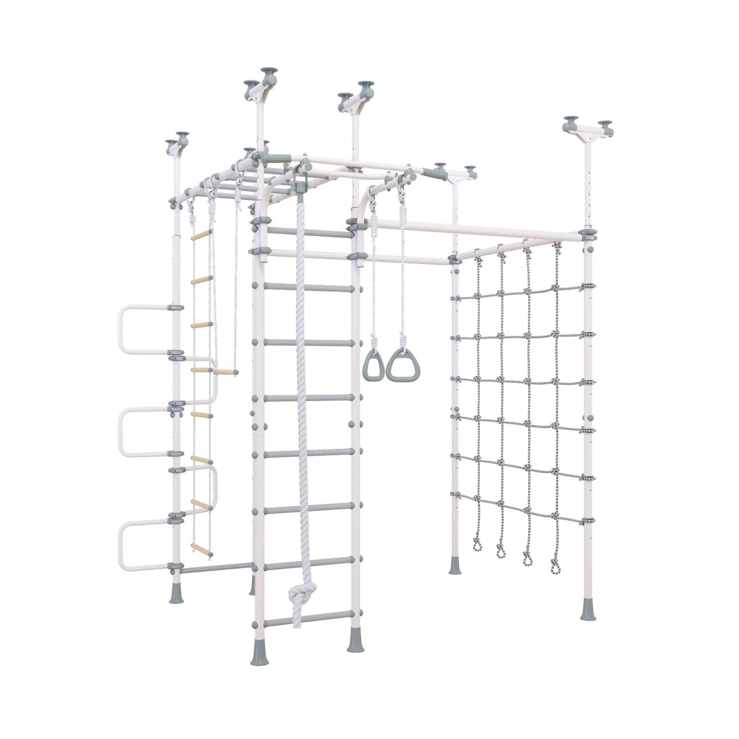 Jupiter Plus - Indoor Climbing Playset with Double Monkey Bars and Spider Net