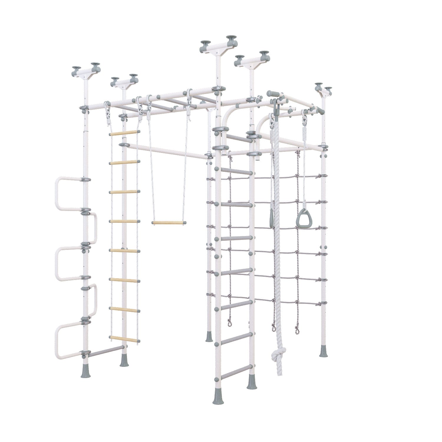Jupiter Plus - Indoor Climbing Playset with Double Monkey Bars and Spider Net
