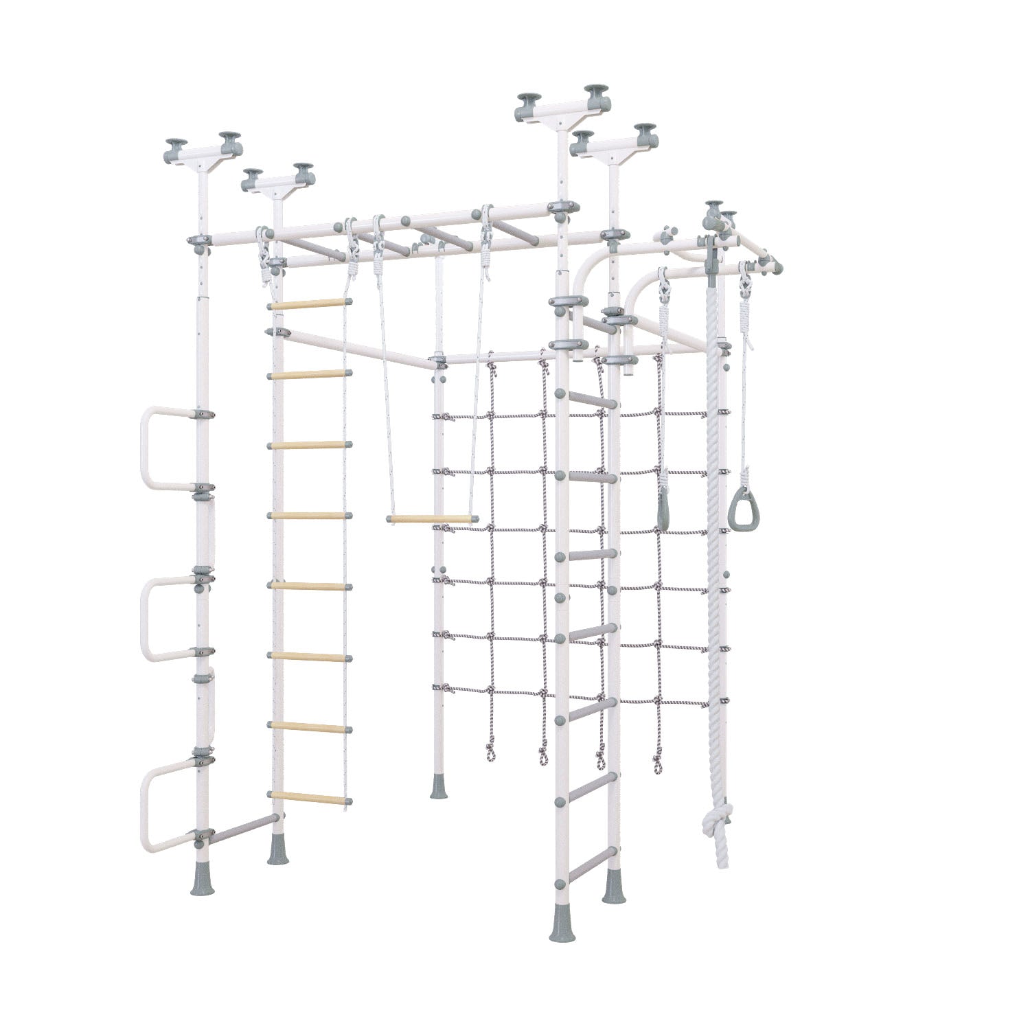 Jupiter Plus - Indoor Climbing Playset with Double Monkey Bars and Spider Net
