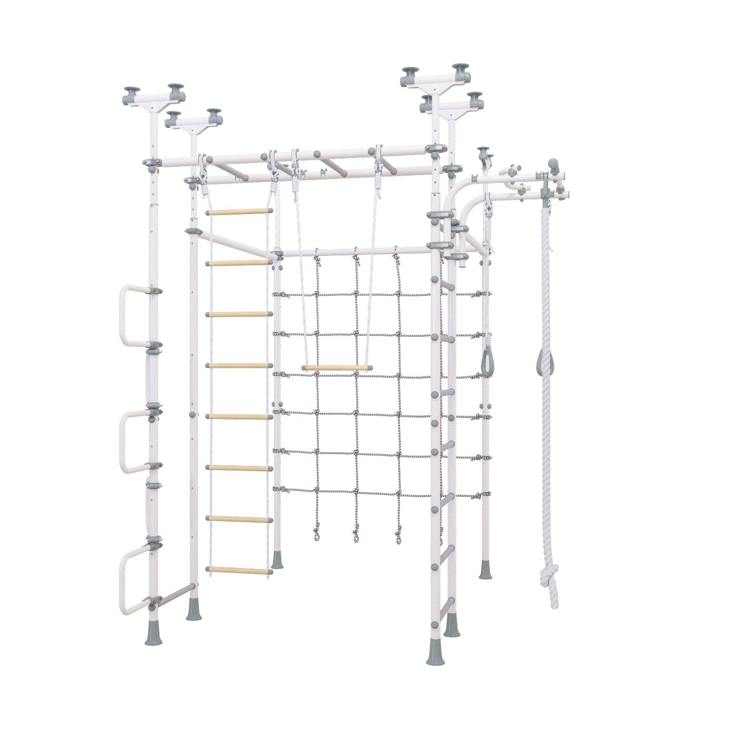Jupiter Plus - Indoor Climbing Playset with Double Monkey Bars and Spider Net