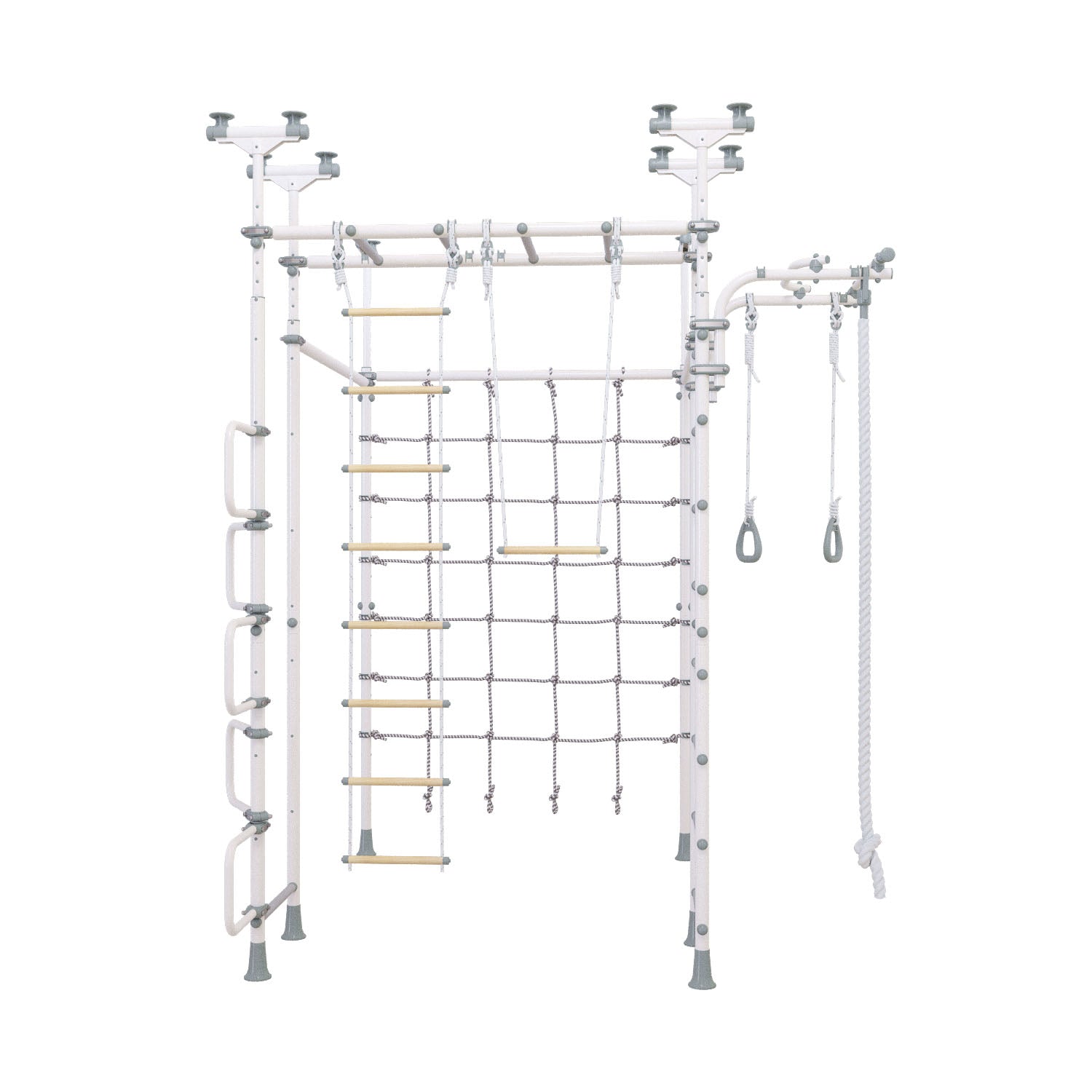 Jupiter Plus - Indoor Climbing Playset with Double Monkey Bars and Spider Net