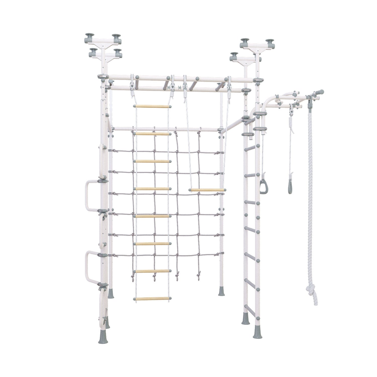 Jupiter Plus - Indoor Climbing Playset with Double Monkey Bars and Spider Net