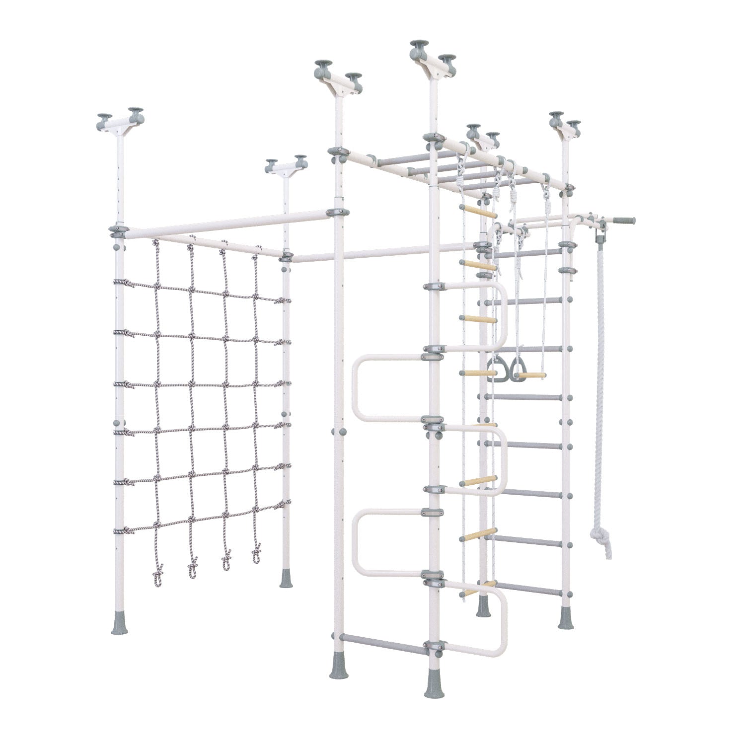 Jupiter Plus - Indoor Climbing Playset with Double Monkey Bars and Spider Net