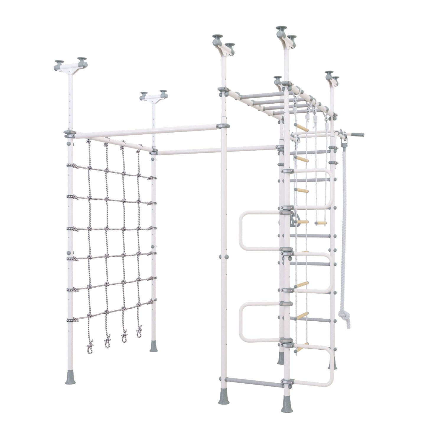 Jupiter Plus - Indoor Climbing Playset with Double Monkey Bars and Spider Net