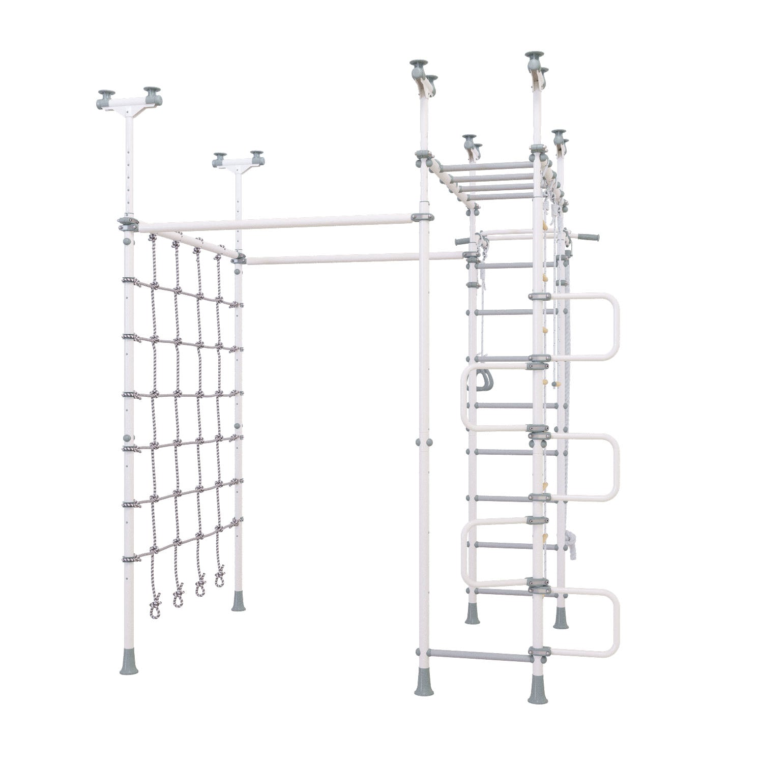 Jupiter Plus - Indoor Climbing Playset with Double Monkey Bars and Spider Net