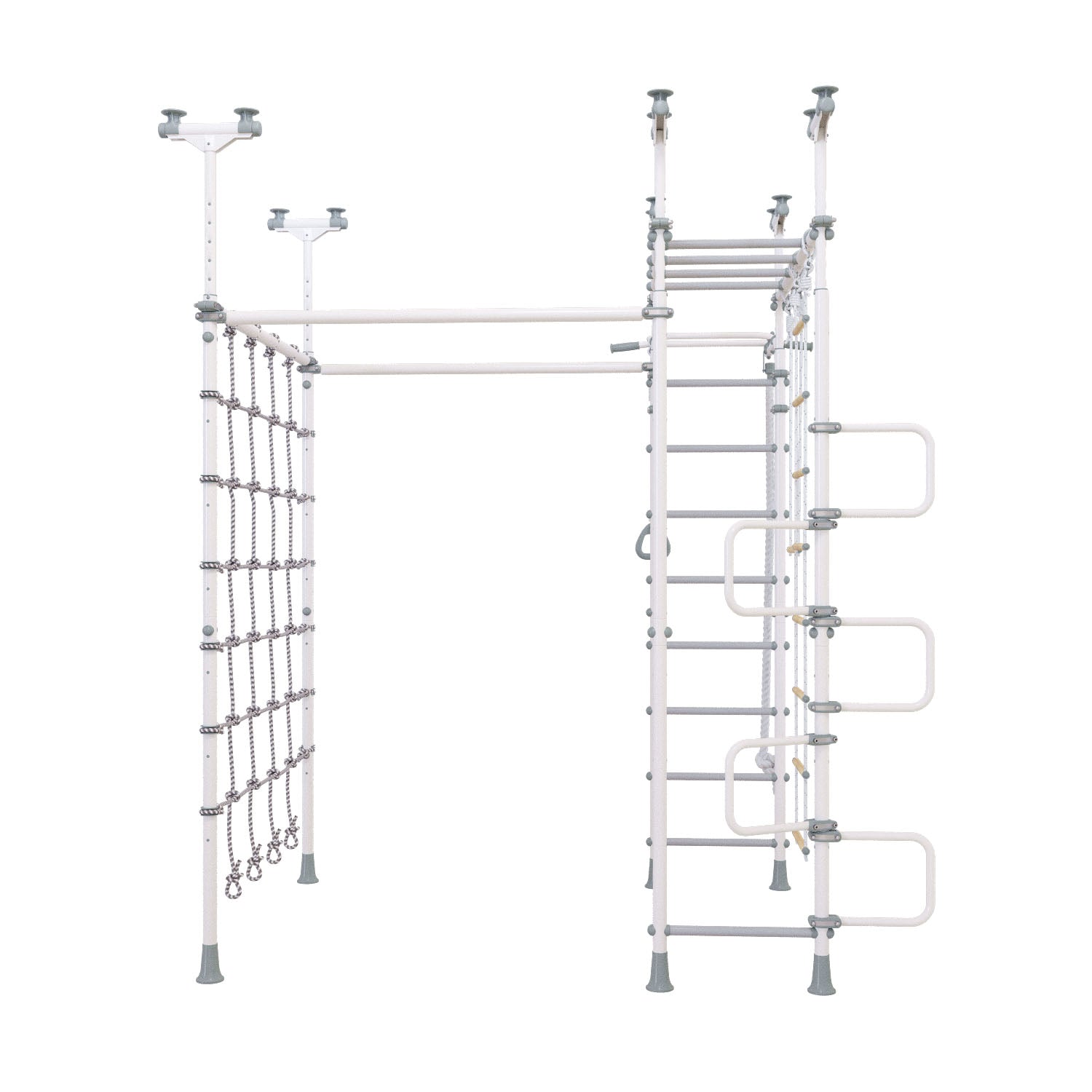Jupiter Plus - Indoor Climbing Playset with Double Monkey Bars and Spider Net