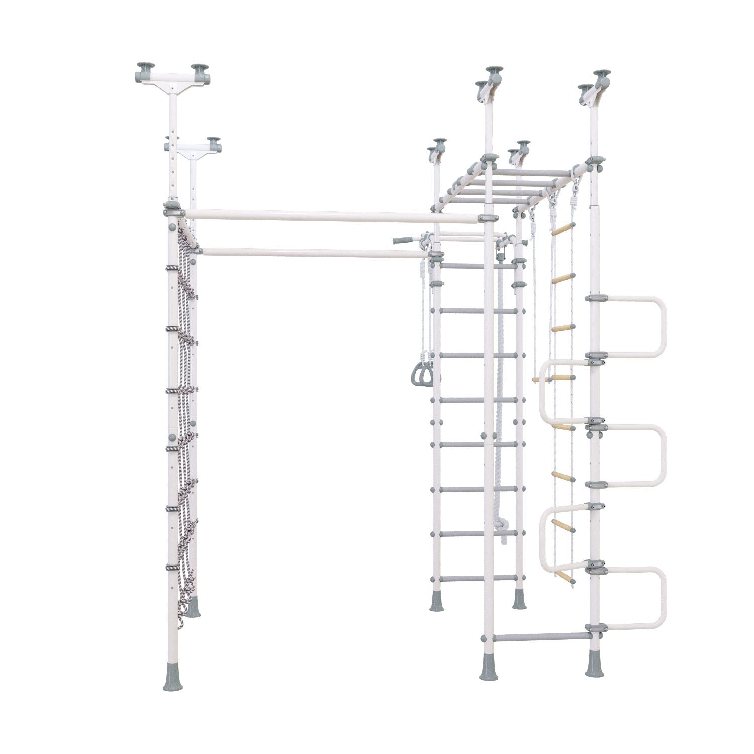 Jupiter Plus - Indoor Climbing Playset with Double Monkey Bars and Spider Net