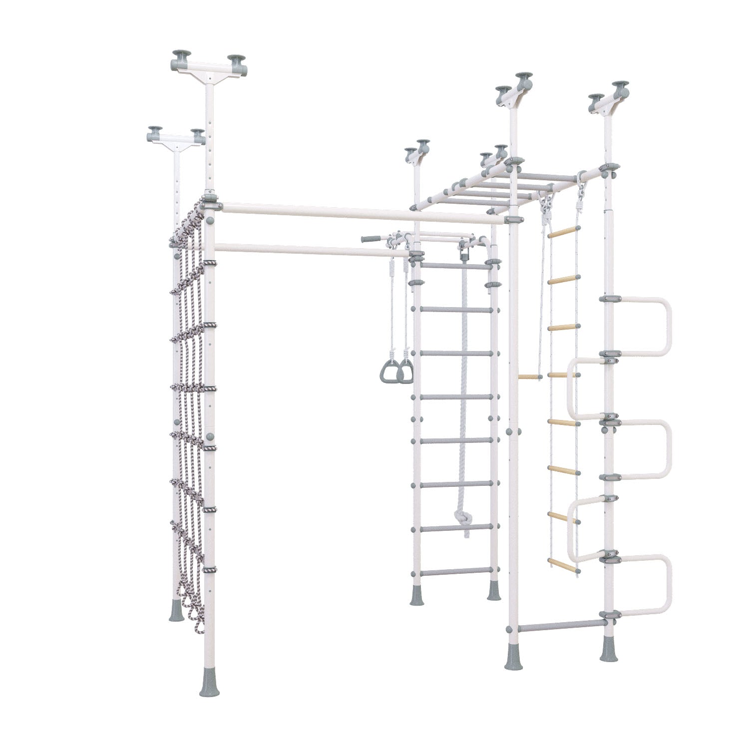Jupiter Plus - Indoor Climbing Playset with Double Monkey Bars and Spider Net