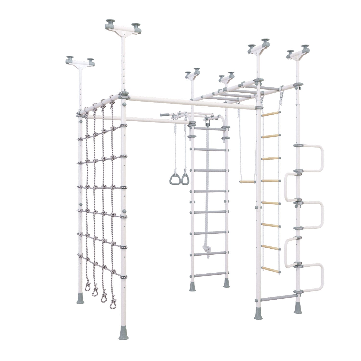 Jupiter Plus - Indoor Climbing Playset with Double Monkey Bars and Spider Net
