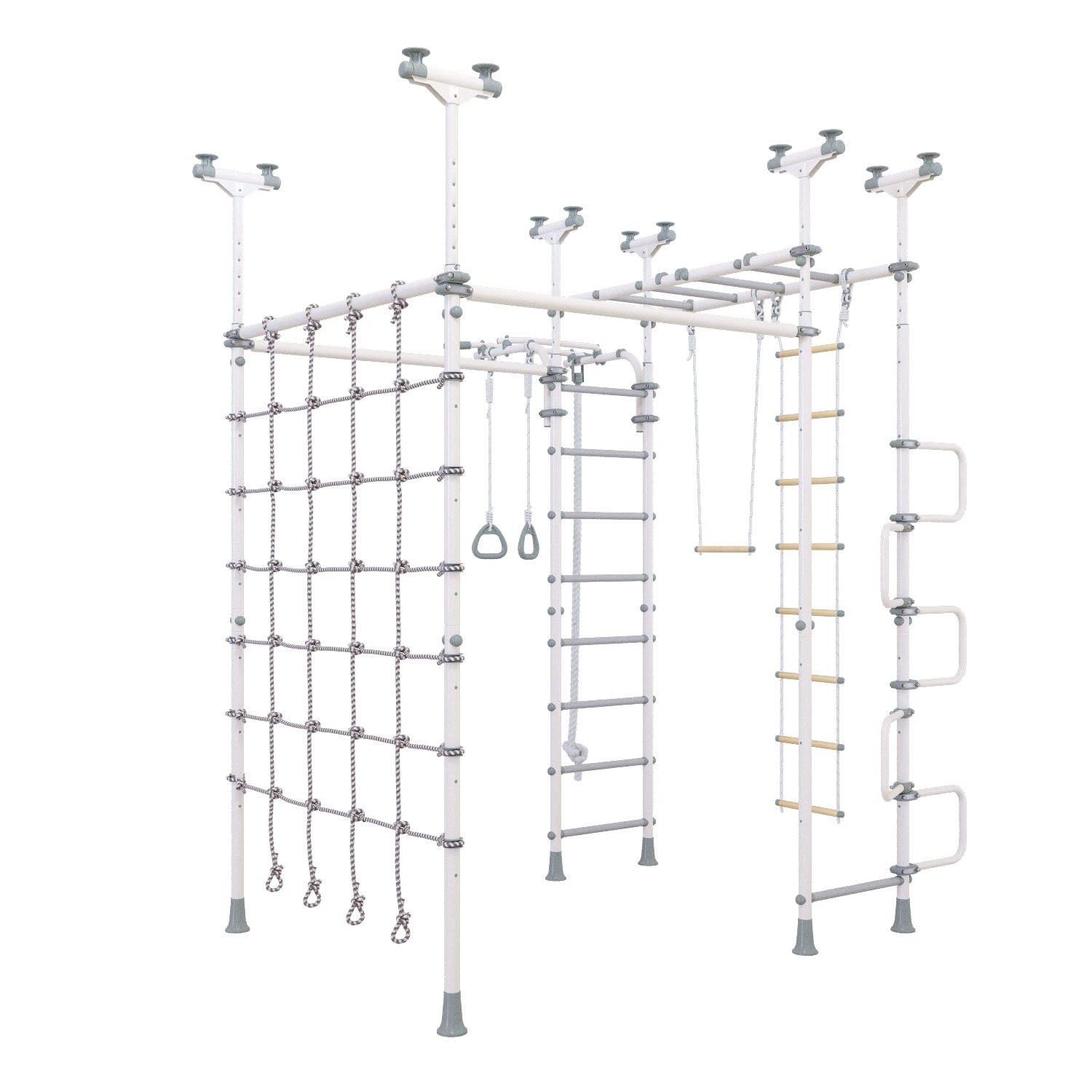 Jupiter Plus - Indoor Climbing Playset with Double Monkey Bars and Spider Net