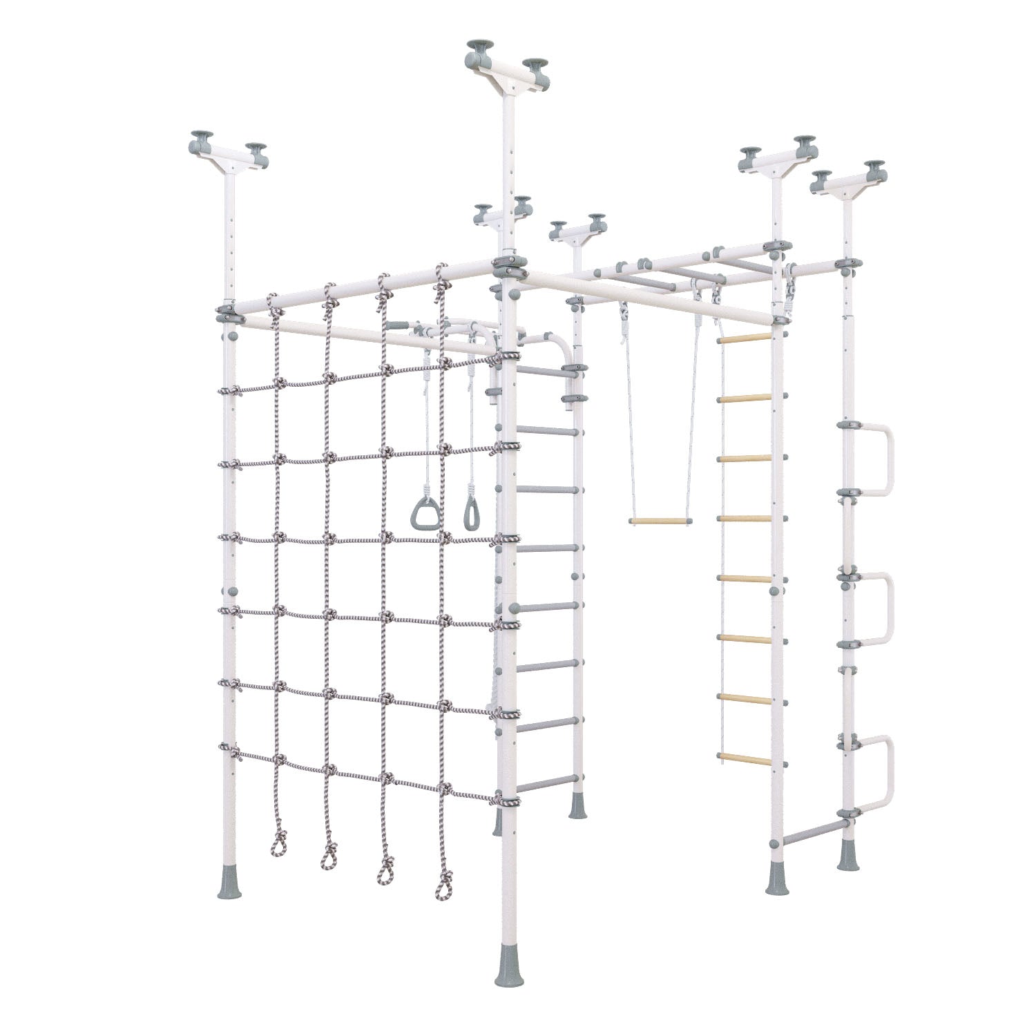 Jupiter Plus - Indoor Climbing Playset with Double Monkey Bars and Spider Net
