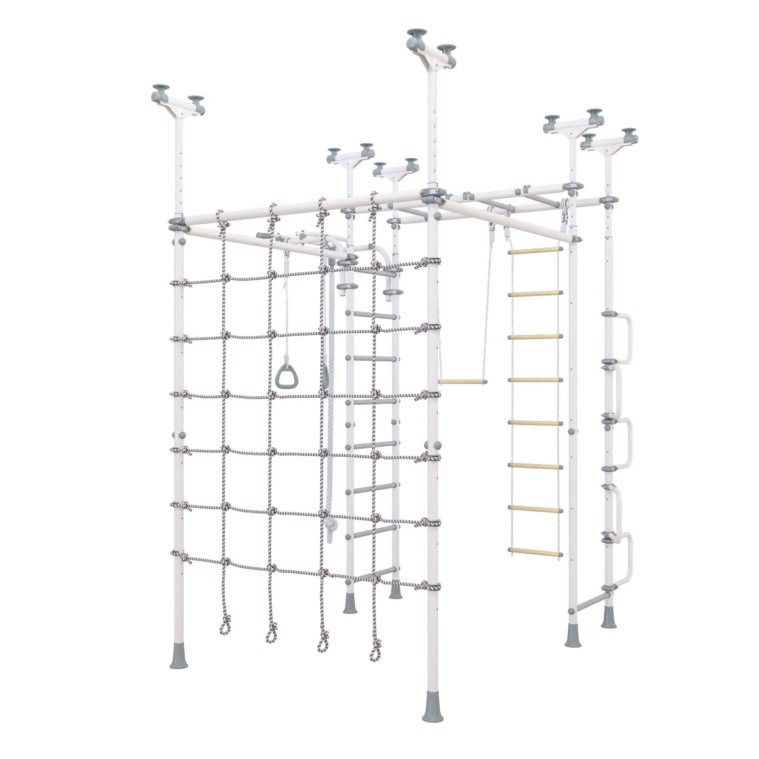 Jupiter Plus - Indoor Climbing Playset with Double Monkey Bars and Spider Net