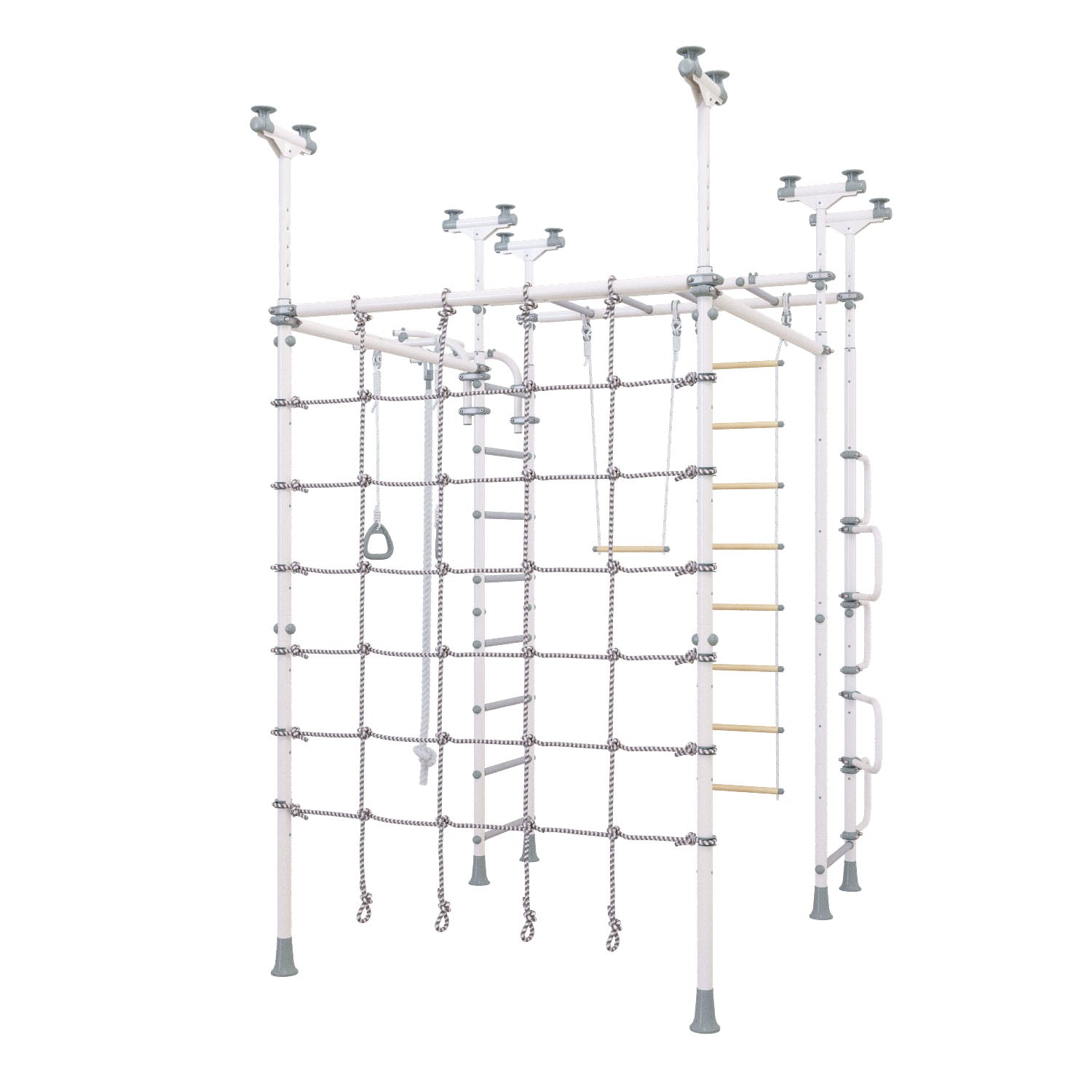 Jupiter Plus - Indoor Climbing Playset with Double Monkey Bars and Spider Net