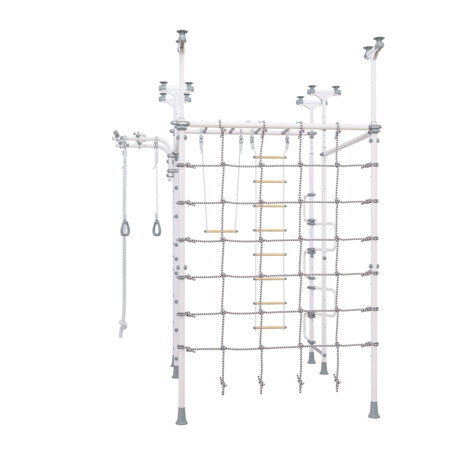 Jupiter Plus - Indoor Climbing Playset with Double Monkey Bars and Spider Net