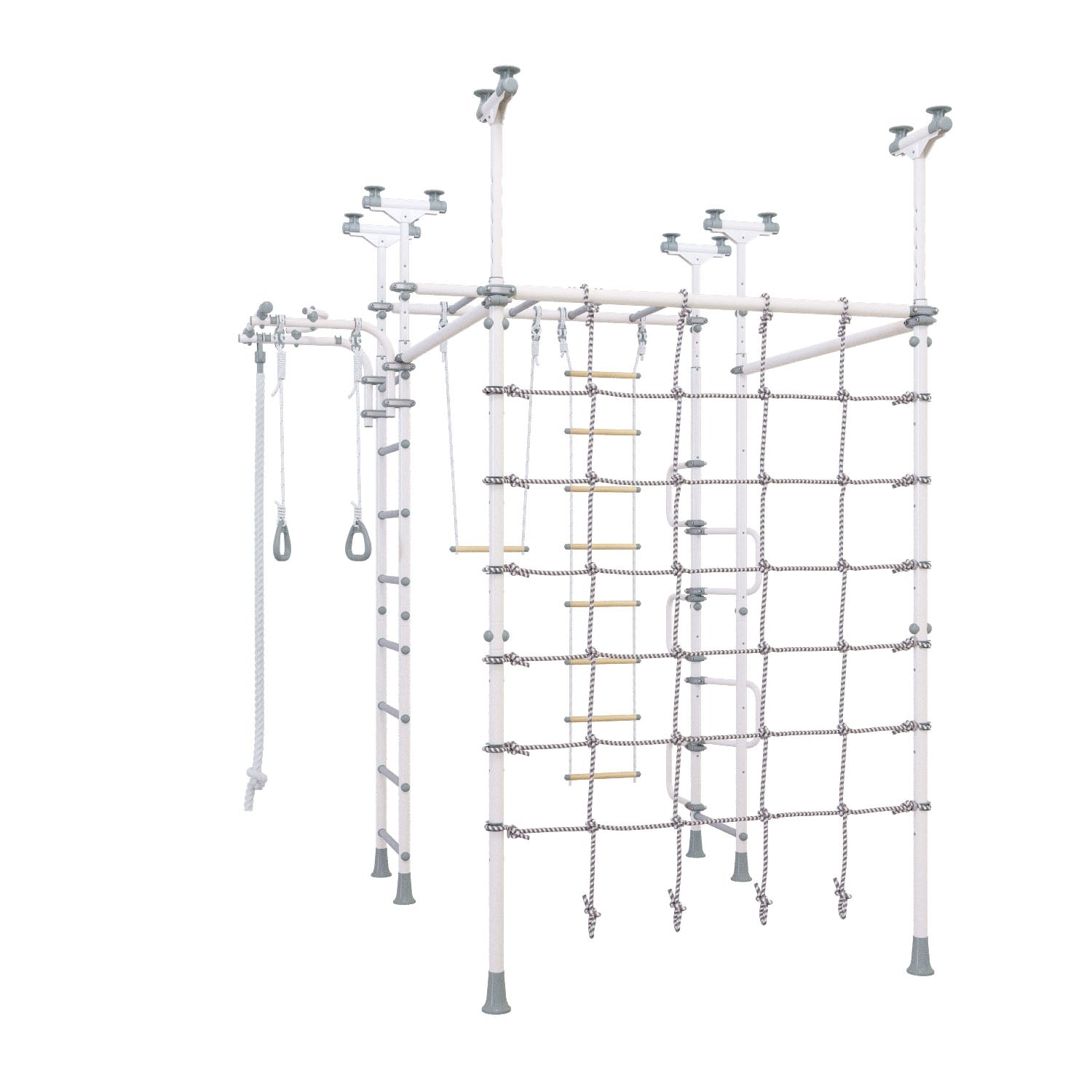Jupiter Plus - Indoor Climbing Playset with Double Monkey Bars and Spider Net
