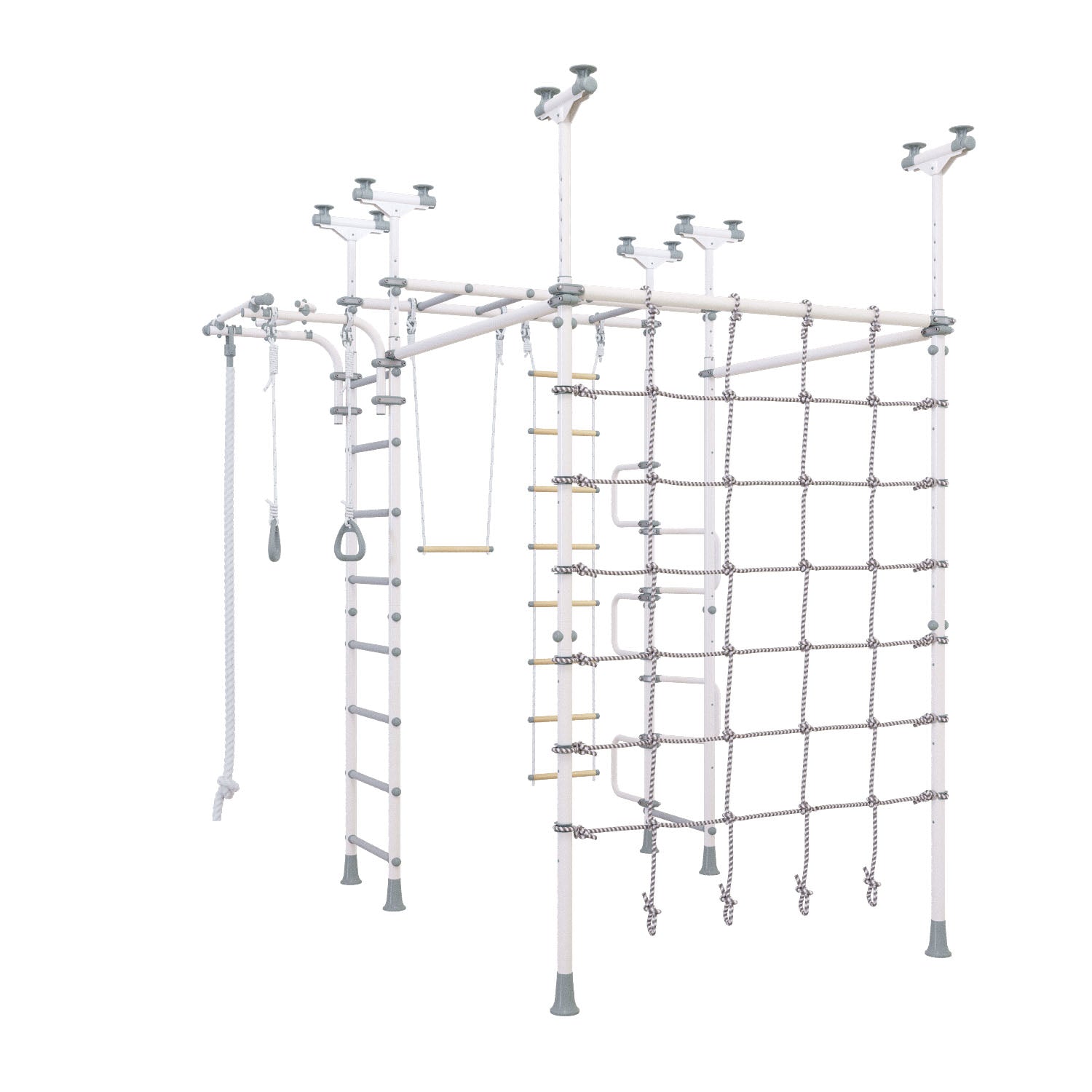 Jupiter Plus - Indoor Climbing Playset with Double Monkey Bars and Spider Net
