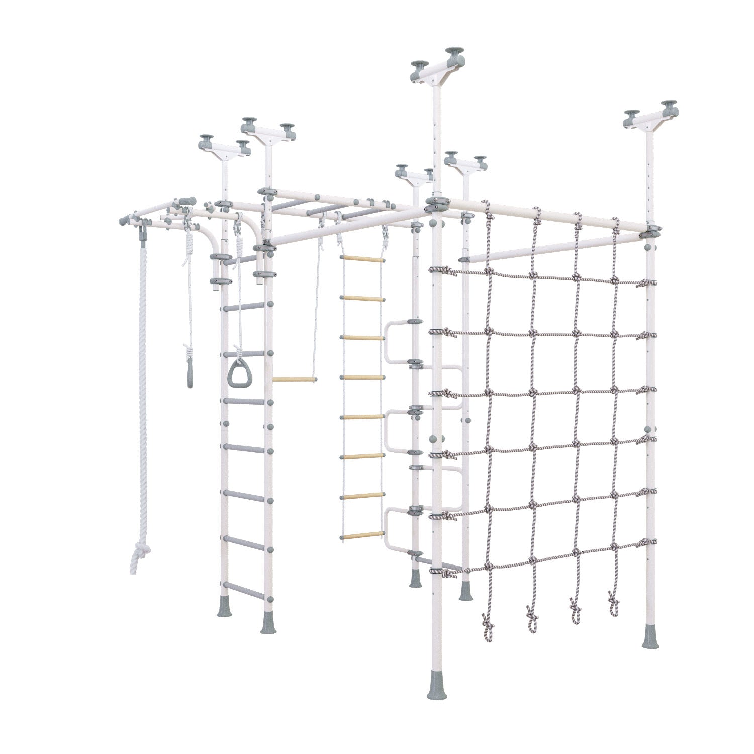 Jupiter Plus - Indoor Climbing Playset with Double Monkey Bars and Spider Net