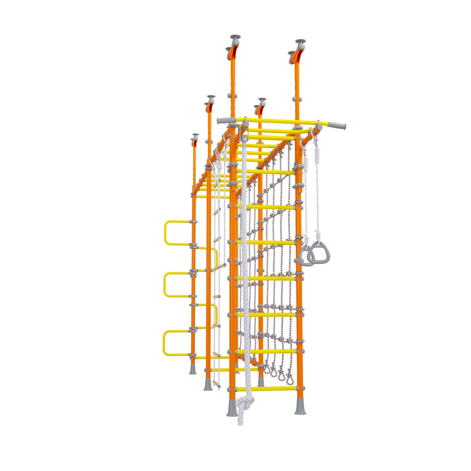 Cosmo - Indoor Climbing Playset with Double Monkey Bars and 2 Spider Nets