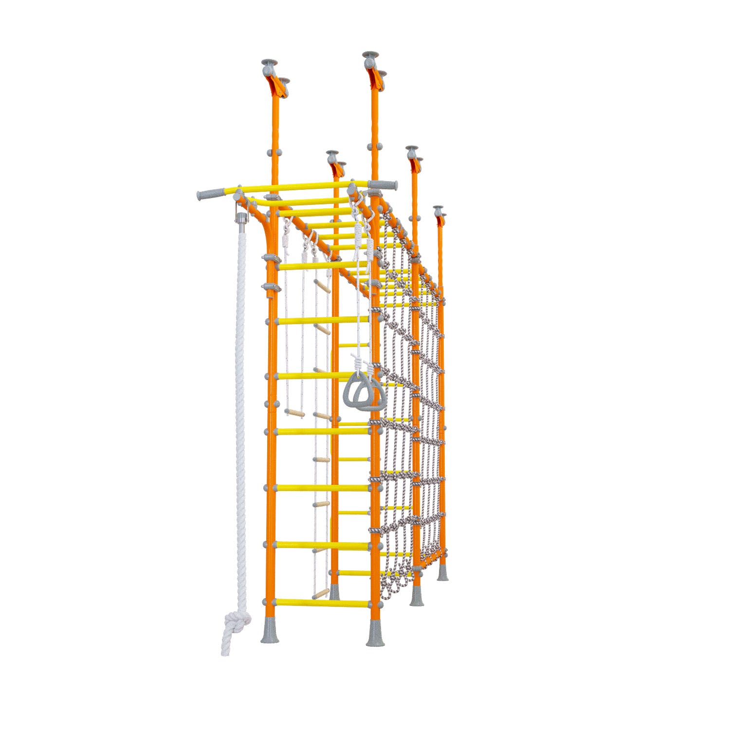 Cosmo - Indoor Climbing Playset with Double Monkey Bars and 2 Spider Nets