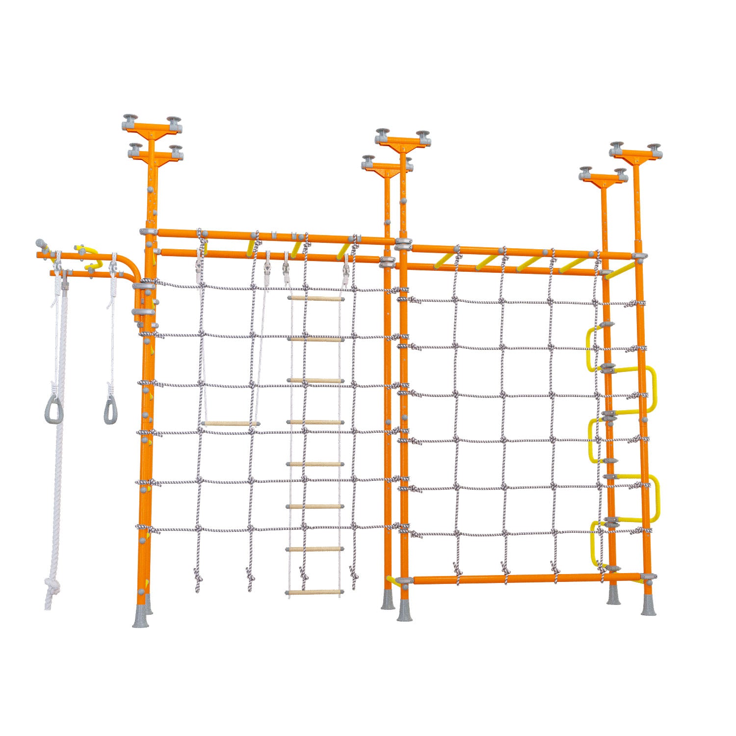 Cosmo - Indoor Climbing Playset with Double Monkey Bars and 2 Spider Nets