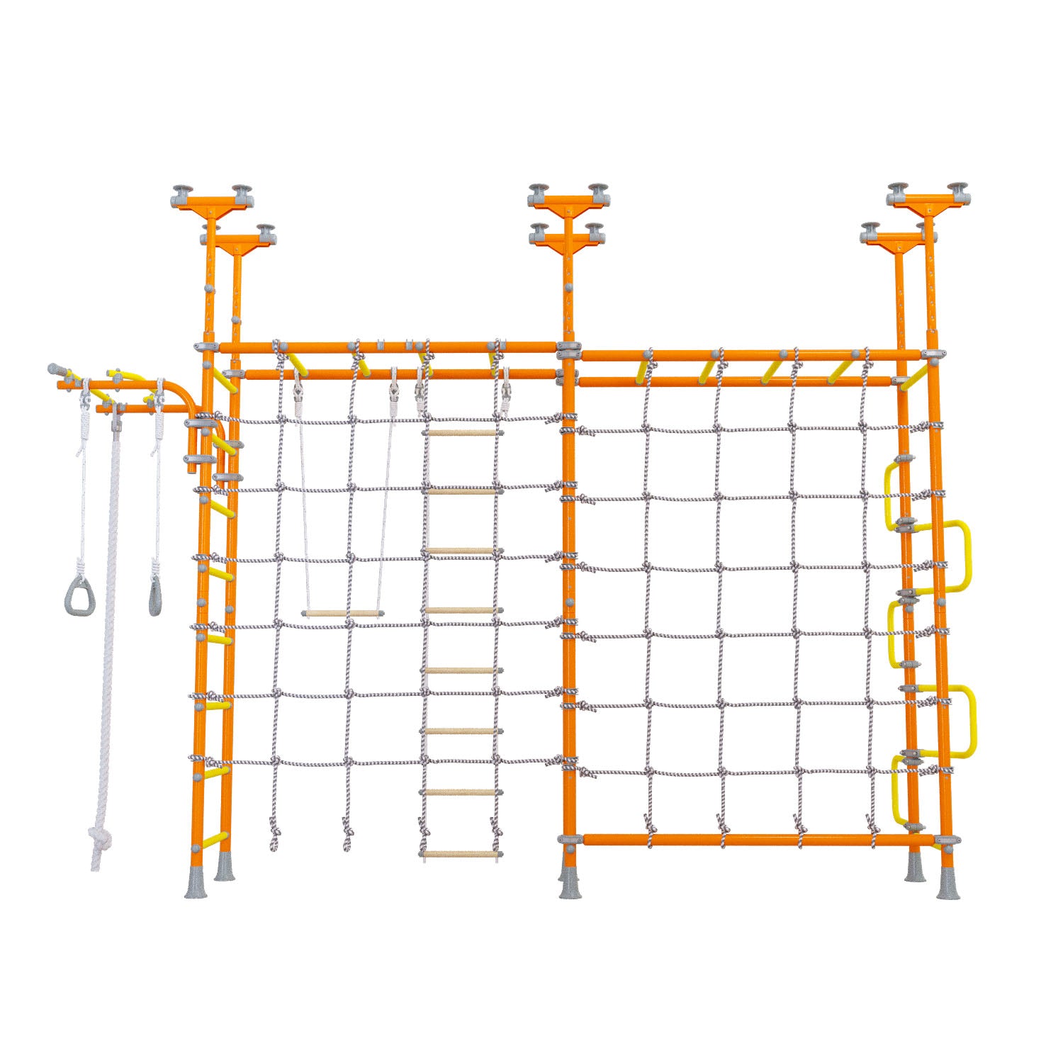 Cosmo - Indoor Climbing Playset with Double Monkey Bars and 2 Spider Nets