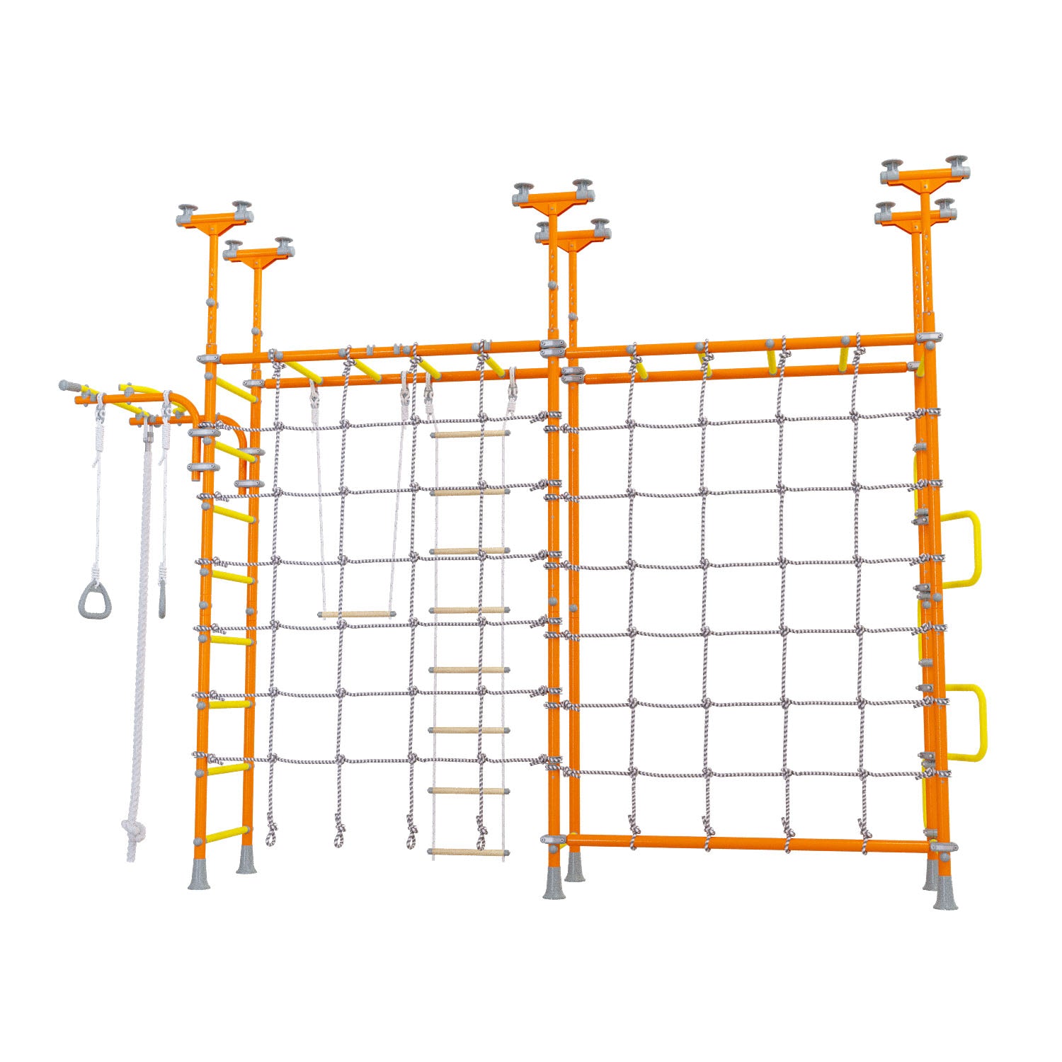 Cosmo - Indoor Climbing Playset with Double Monkey Bars and 2 Spider Nets