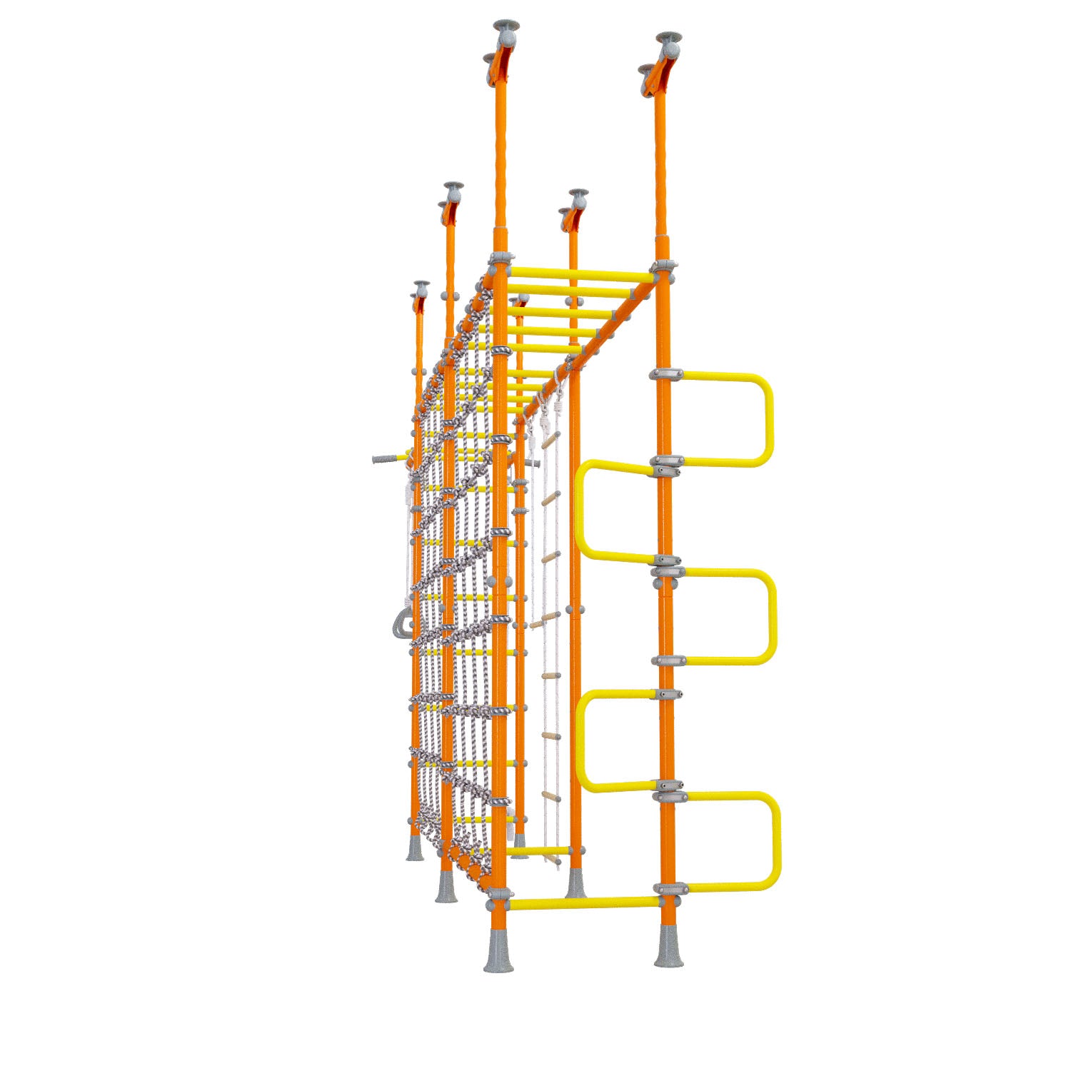 Cosmo - Indoor Climbing Playset with Double Monkey Bars and 2 Spider Nets
