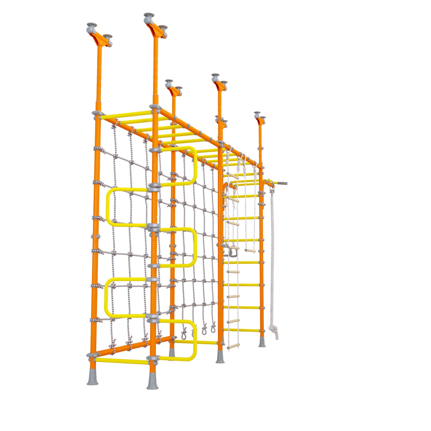 Cosmo - Indoor Climbing Playset with Double Monkey Bars and 2 Spider Nets