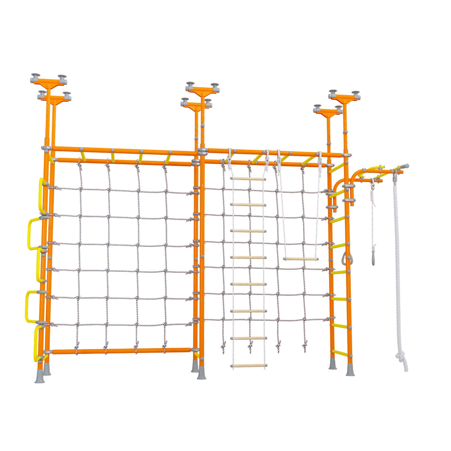 Cosmo - Indoor Climbing Playset with Double Monkey Bars and 2 Spider Nets