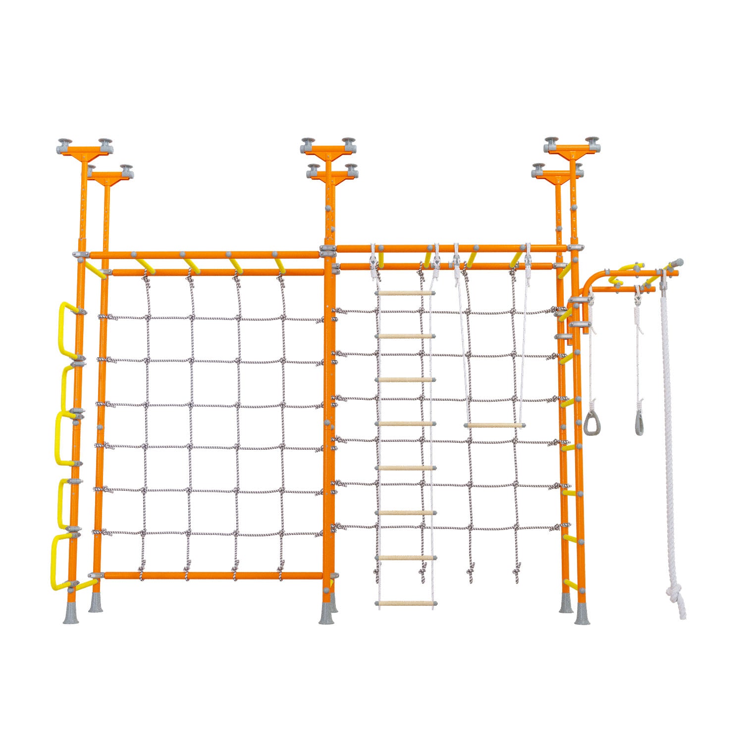 Cosmo - Indoor Climbing Playset with Double Monkey Bars and 2 Spider Nets