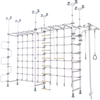 Cosmo - Indoor Climbing Playset with Double Monkey Bars and 2 Spider Nets
