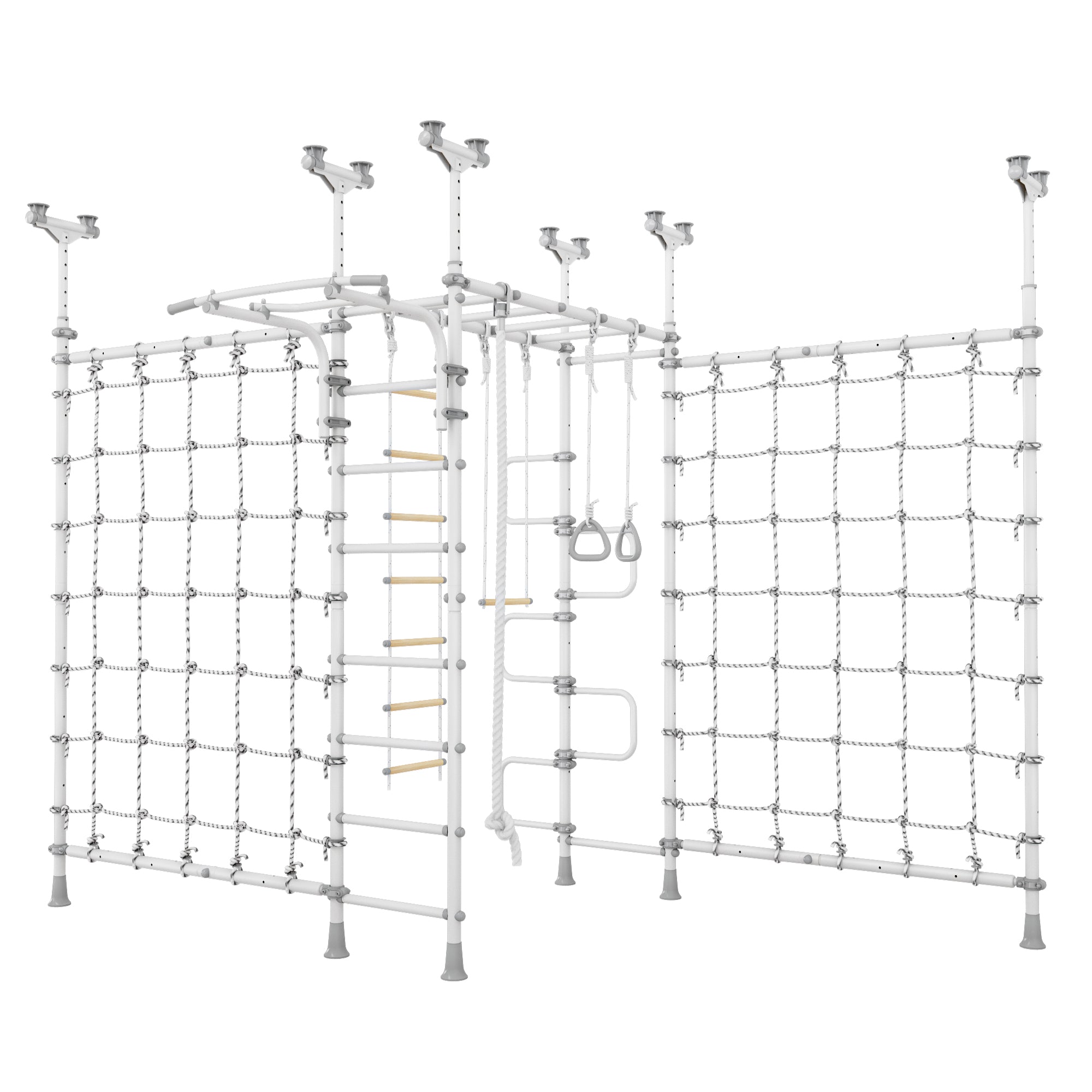 LIMIKIDS Cosmo Grey - Pegasus + Monkey Bars extensions + two climbing nets