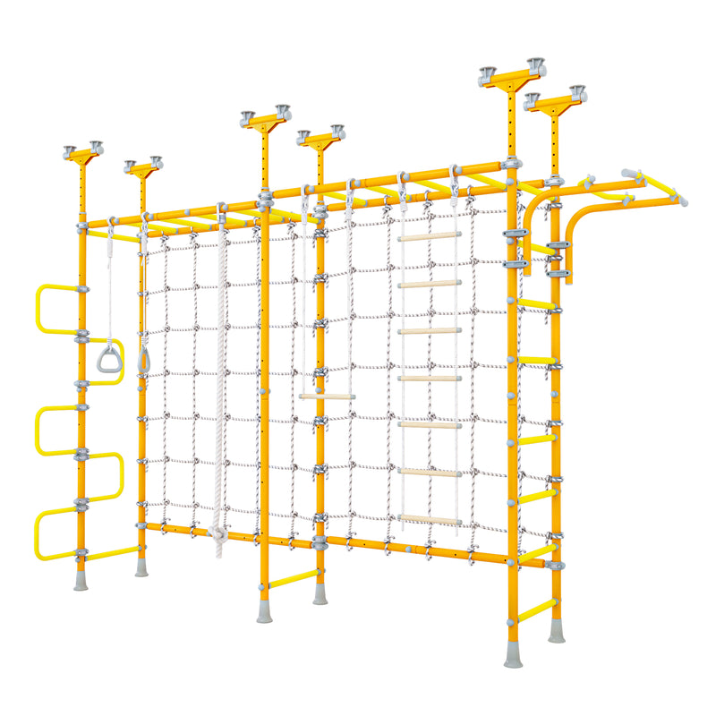 LIMIKIDS Cosmo Orange - Pegasus + Monkey Bars extensions + two climbing nets