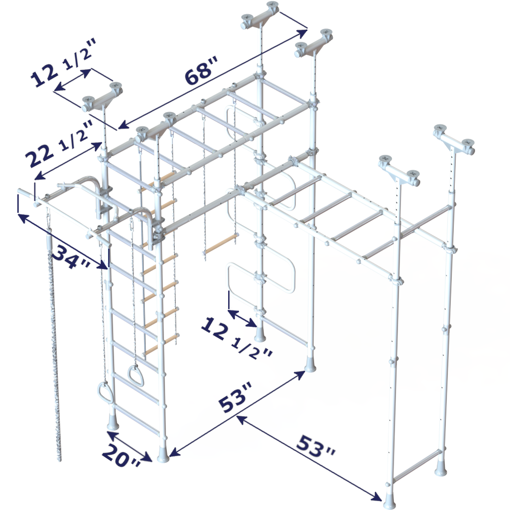 LIMIKIDS Saturn Grey Dimensions- Pegasus + Monkey bars extension