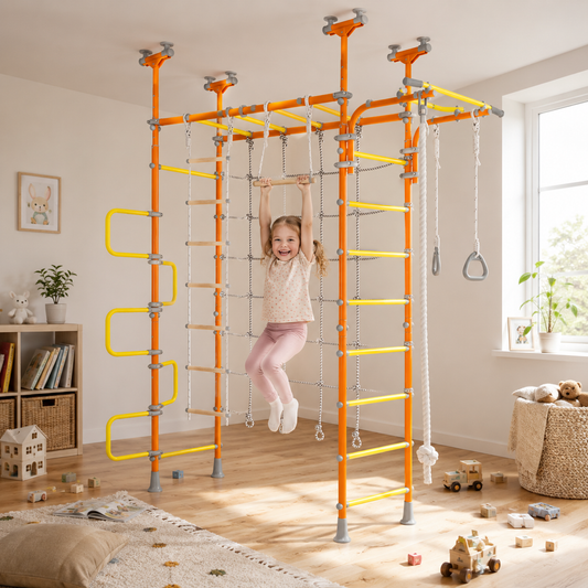 Pegasus Plus - Indoor Playset with monkey bars and Spider Net.
